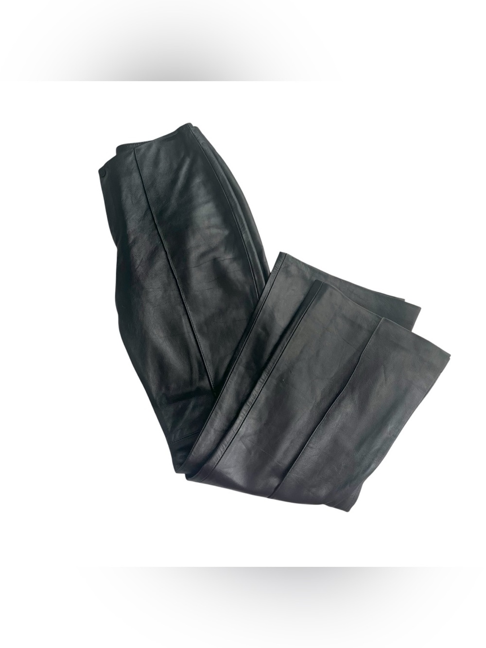 Real Leather Pants | Size 8 Women’s Classic Wide Leg Trousers - Black